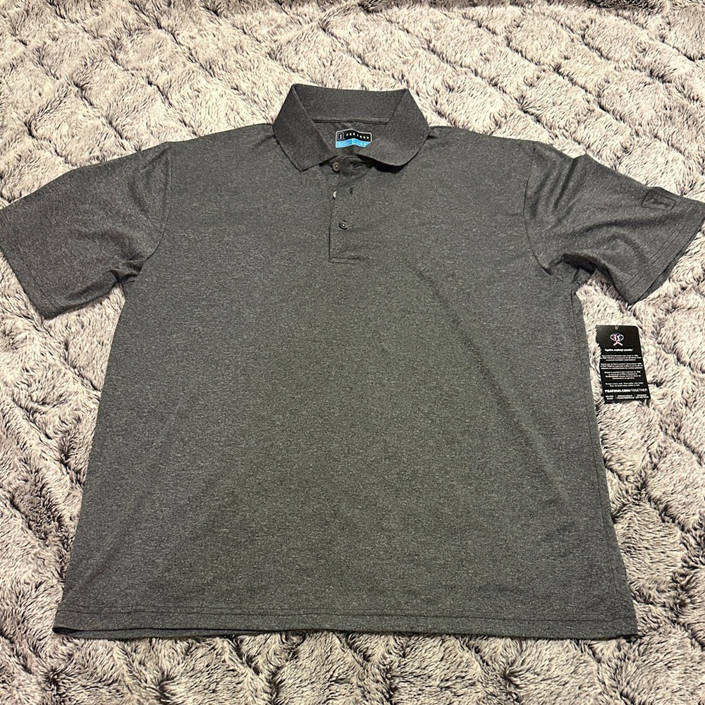🌲PGA Tour Men's Charcoal Polo Shirt Golf